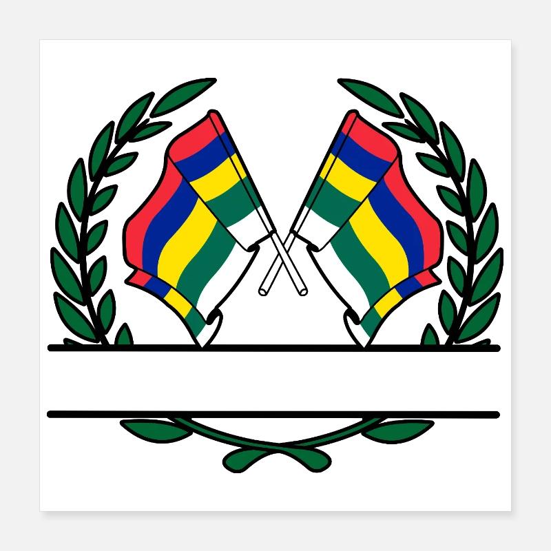 Terschelling Laurel Flags – Island Pride Poster 16" x 16" (40x40 cm)