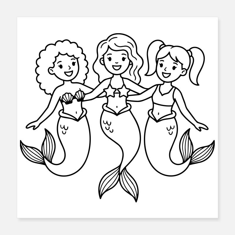 Sirènes Poster 40 x 40 cm