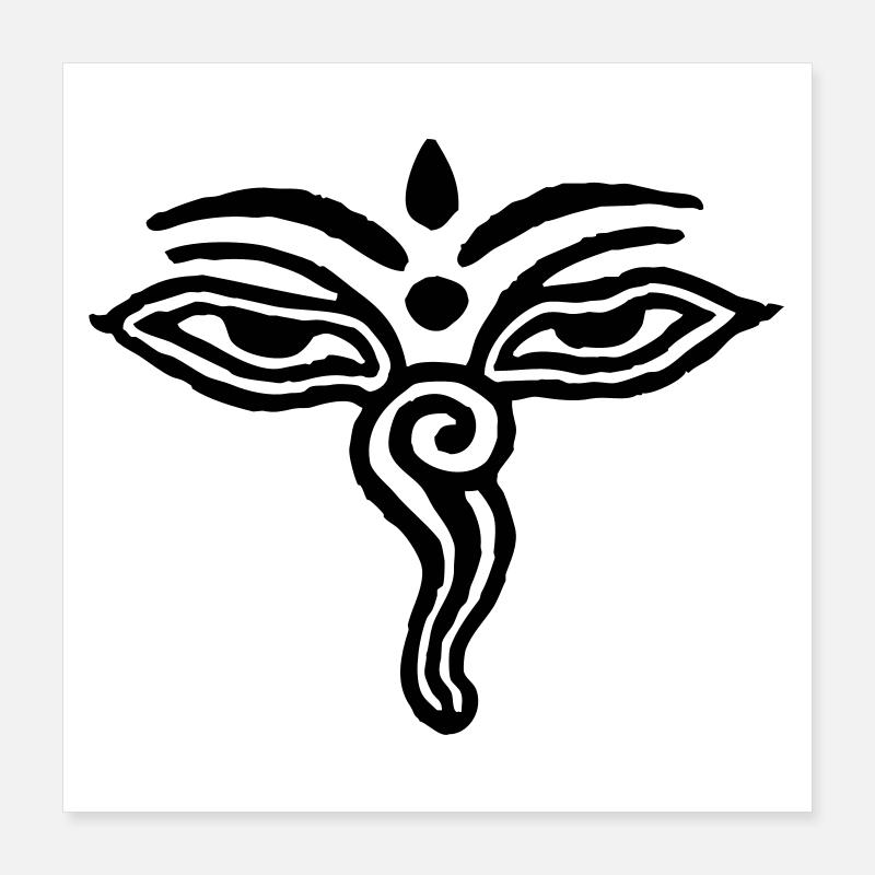 Yeux tibétains Poster 40 x 40 cm