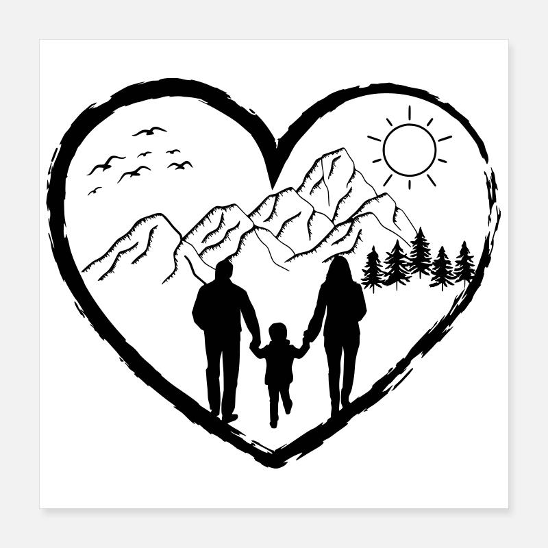 Hiking summer nature freedom gift Poster 16" x 16" (40x40 cm)