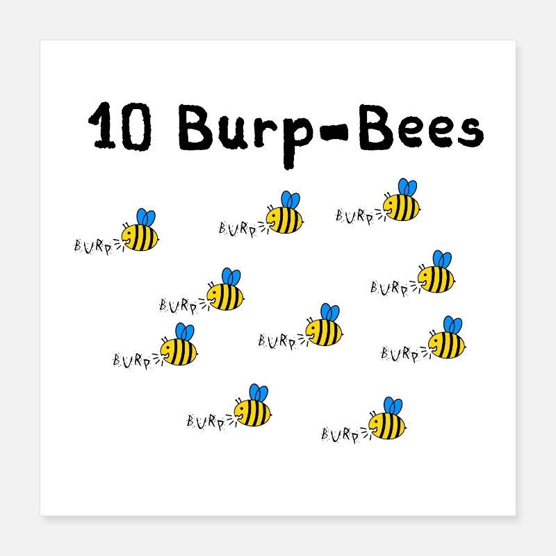 10 Burpees - oder waren es 10 Burp Bees? Poster 40x40 cm