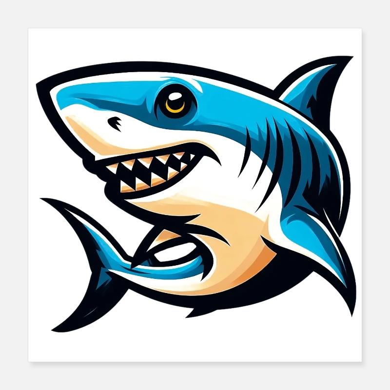 Requin blanc Poster 40 x 40 cm