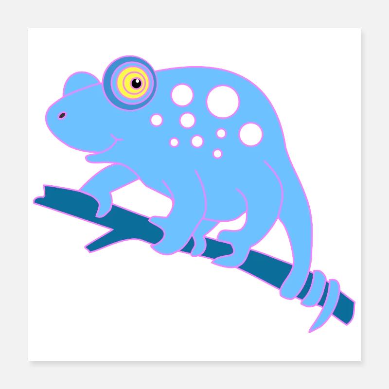 Animal caméléon Poster 40 x 40 cm