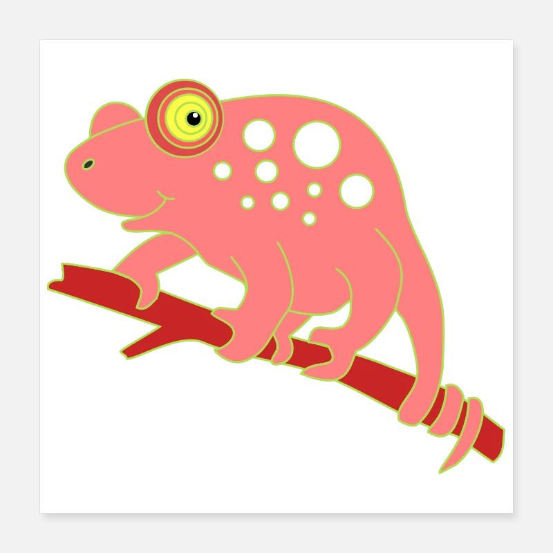 Animal caméléon Poster 40 x 40 cm