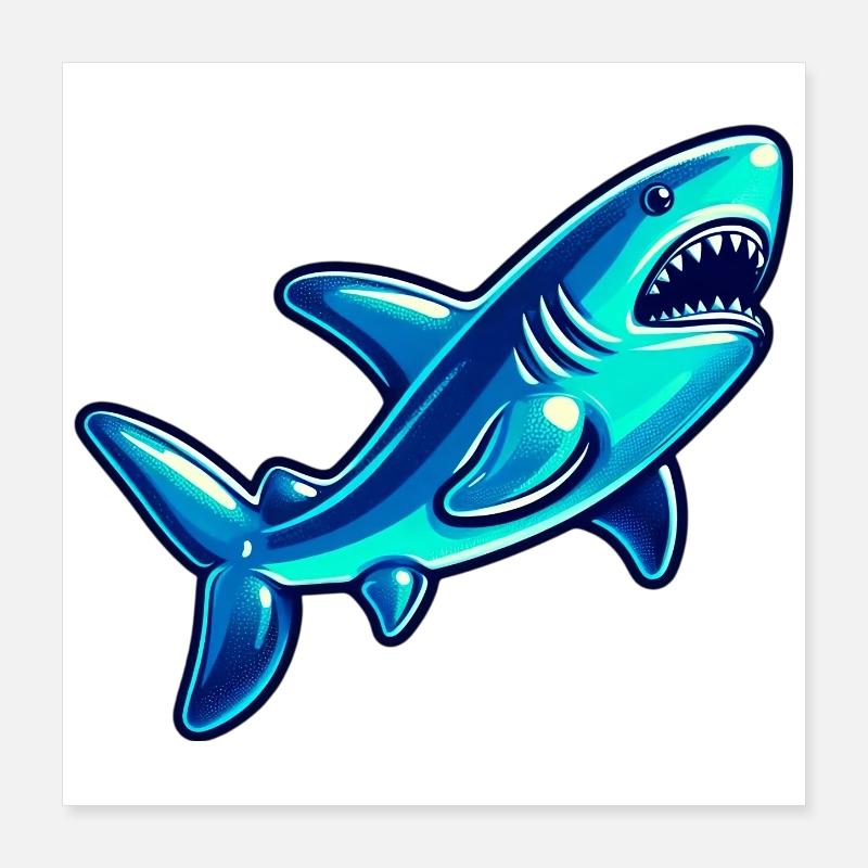 Shark Poster 16" x 16" (40x40 cm)