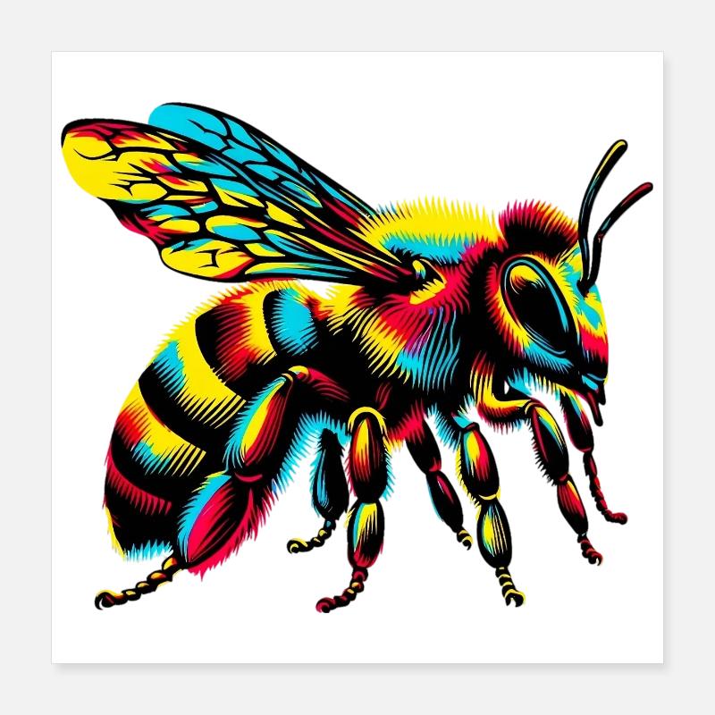 Bee Poster 16" x 16" (40x40 cm)