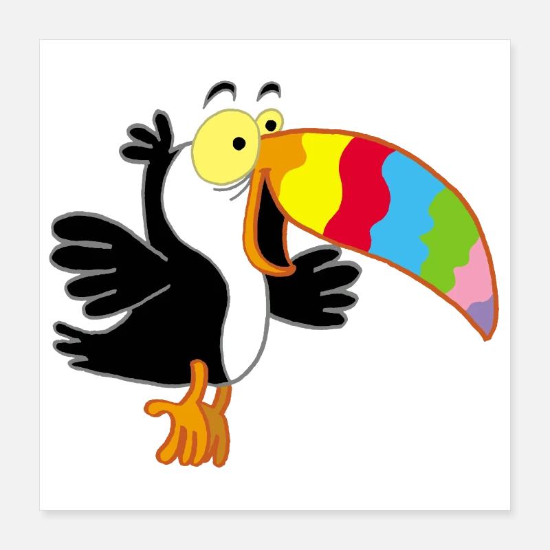 Bird and multicolored beak Poster 16" x 16" (40x40 cm)