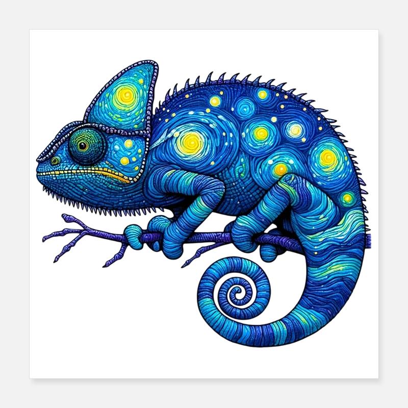 Caméléon Poster 40 x 40 cm