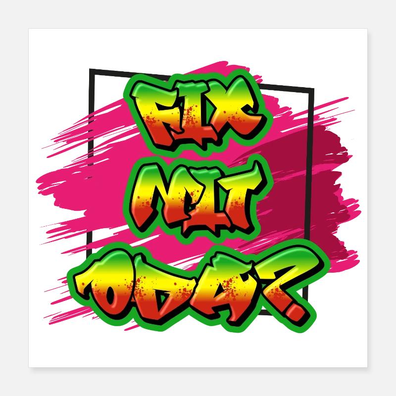 Graffiti Inspired Paint Sprayer Design, Dialect - Poster 16" x 16" (40x40 cm) - white