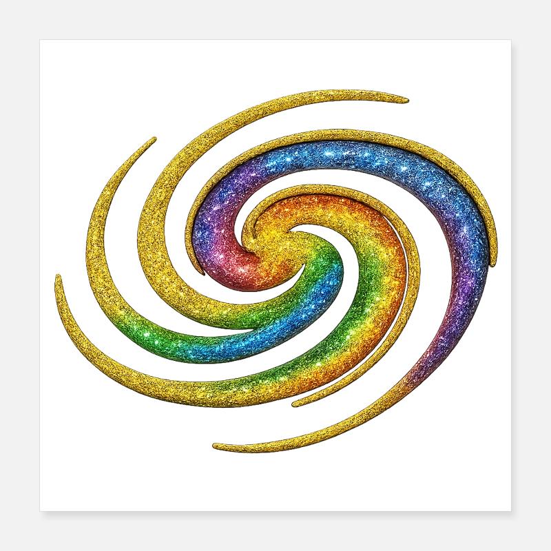 Galactic Rainbow Spiral Poster 16" x 16" (40x40 cm)