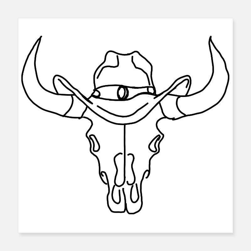 bull Poster 16" x 16" (40x40 cm)