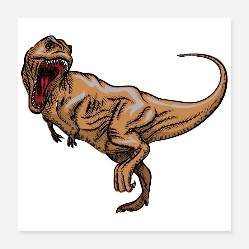 Rex Roaring Vintage Drawing Poster 16" x 16" (40x40 cm)