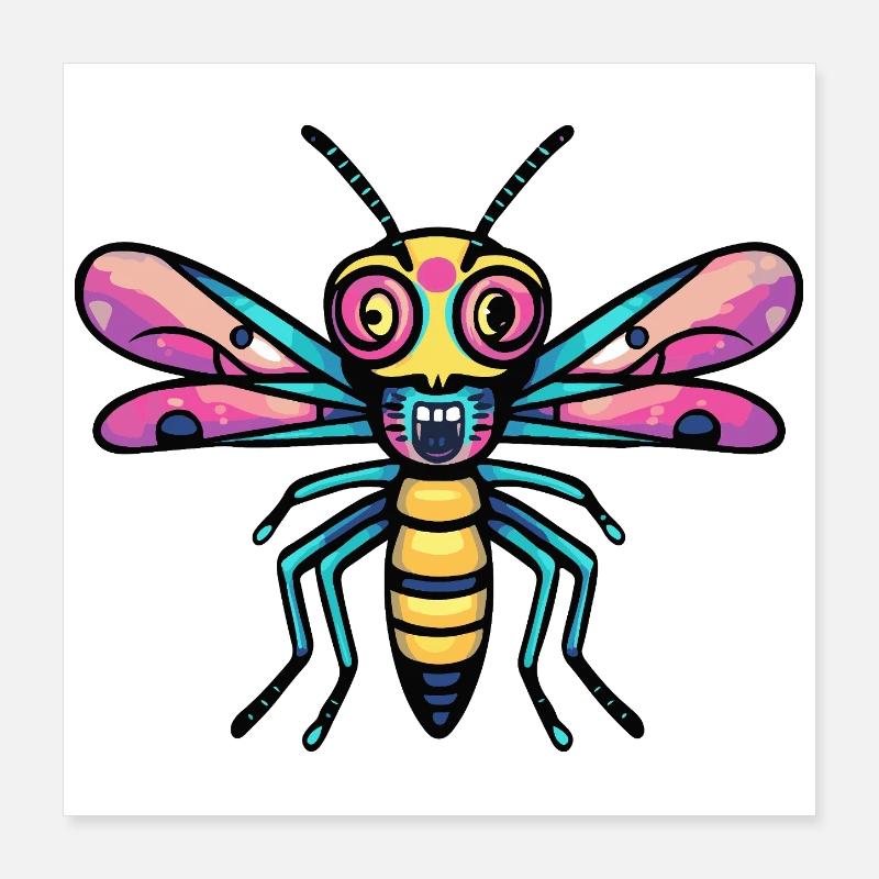 Libelle Halloween Comic Lustig Poster 40x40 cm