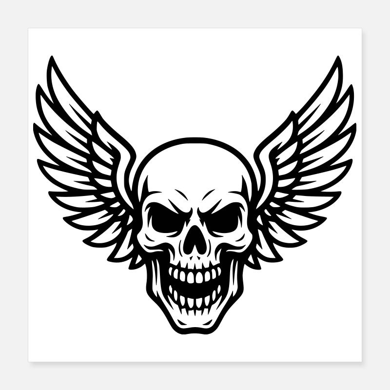 Skull with wings Poster 16" x 16" (40x40 cm)