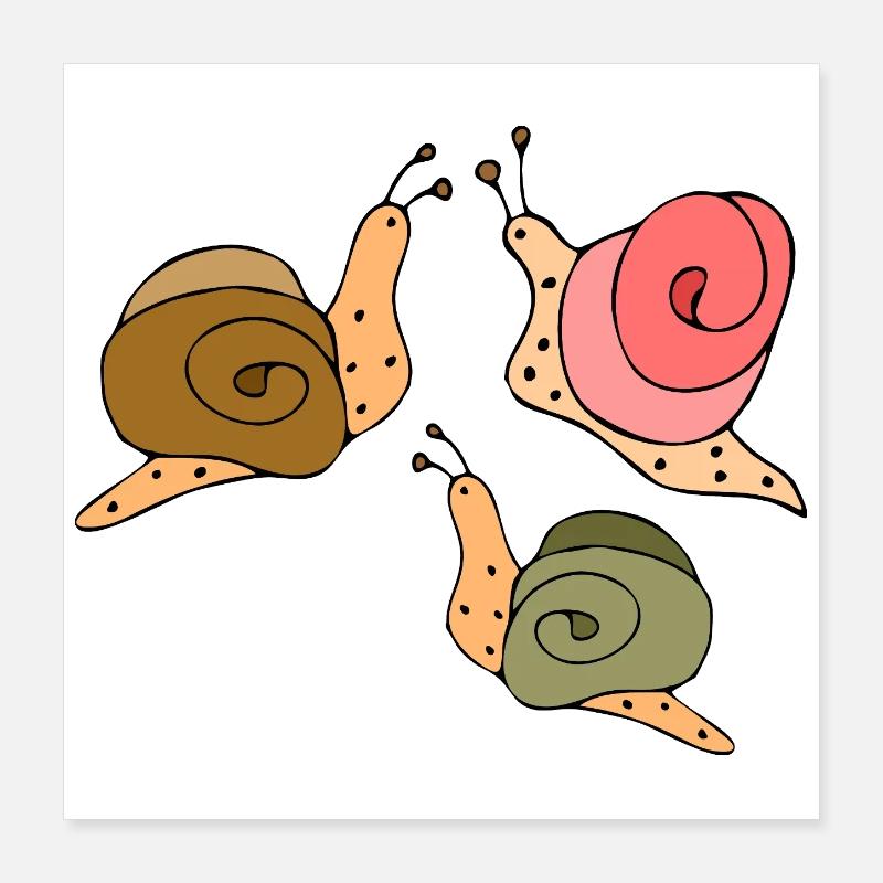 Snails Poster 16" x 16" (40x40 cm)