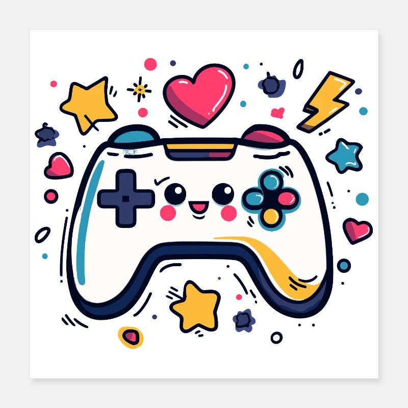 Colorful controller charm Poster 16" x 16" (40x40 cm)