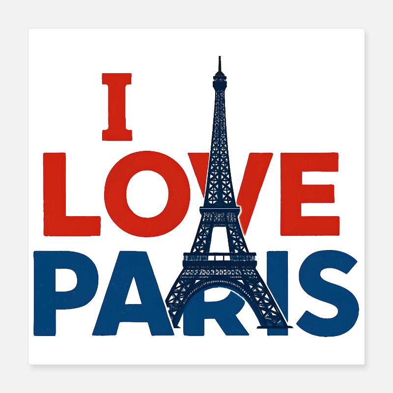 I Love Paris Poster 40 x 40 cm