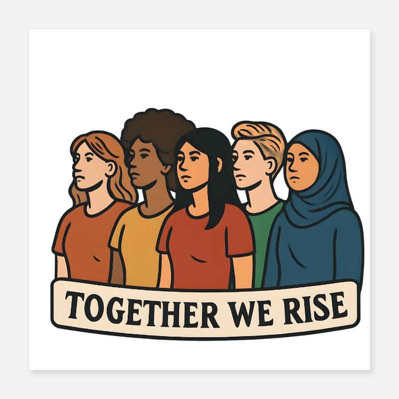 Standing up together Poster 16" x 16" (40x40 cm)