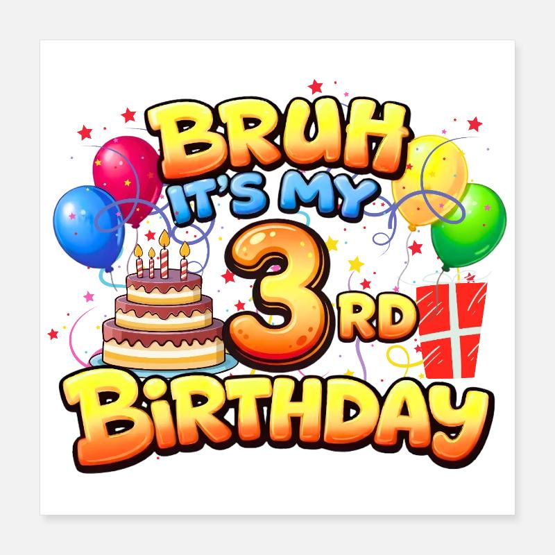 3. Geburtstagsshirt 3. Geburtstagsgeschenk Junge Mädchen 3. Poster 40x40 cm