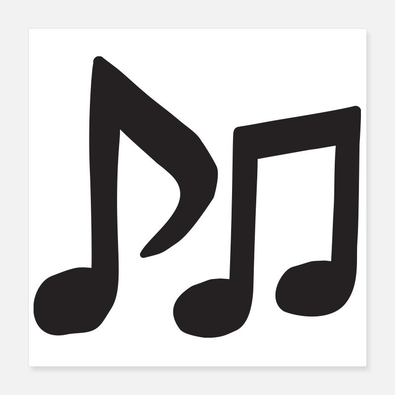 Black Notes Silhouette Poster 16" x 16" (40x40 cm)