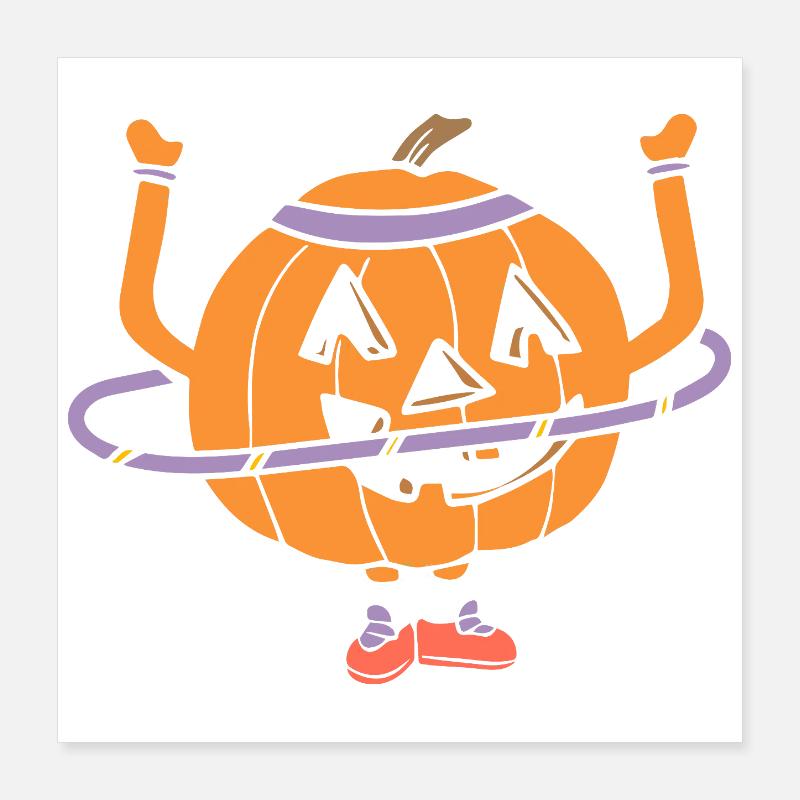 Hula Hup Hopp Halloween Hullern Huller Pumpkin Poster 16" x 16" (40x40 cm)