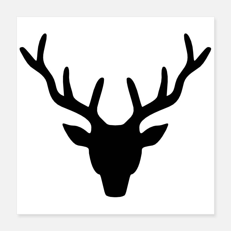 Hirschgeweih Poster 40x40 cm