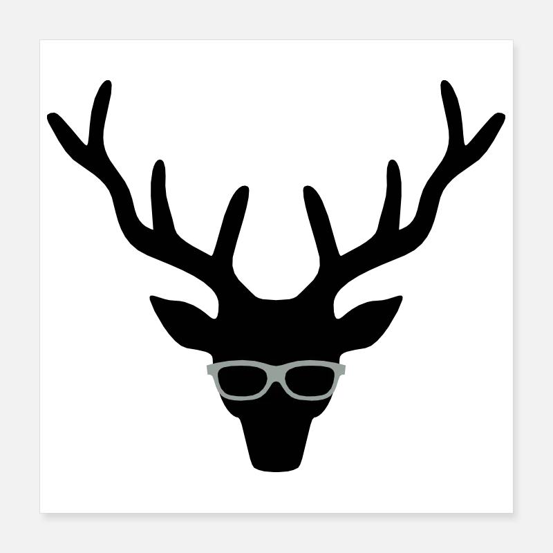 Cerf cool Poster 40 x 40 cm