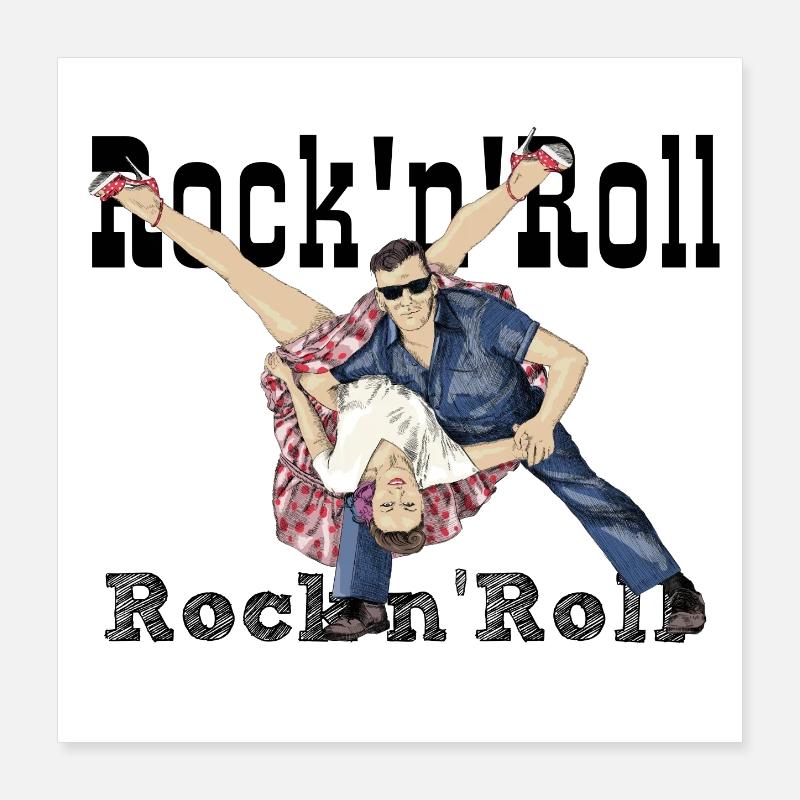 Rock and Roll Poster 40x40 cm