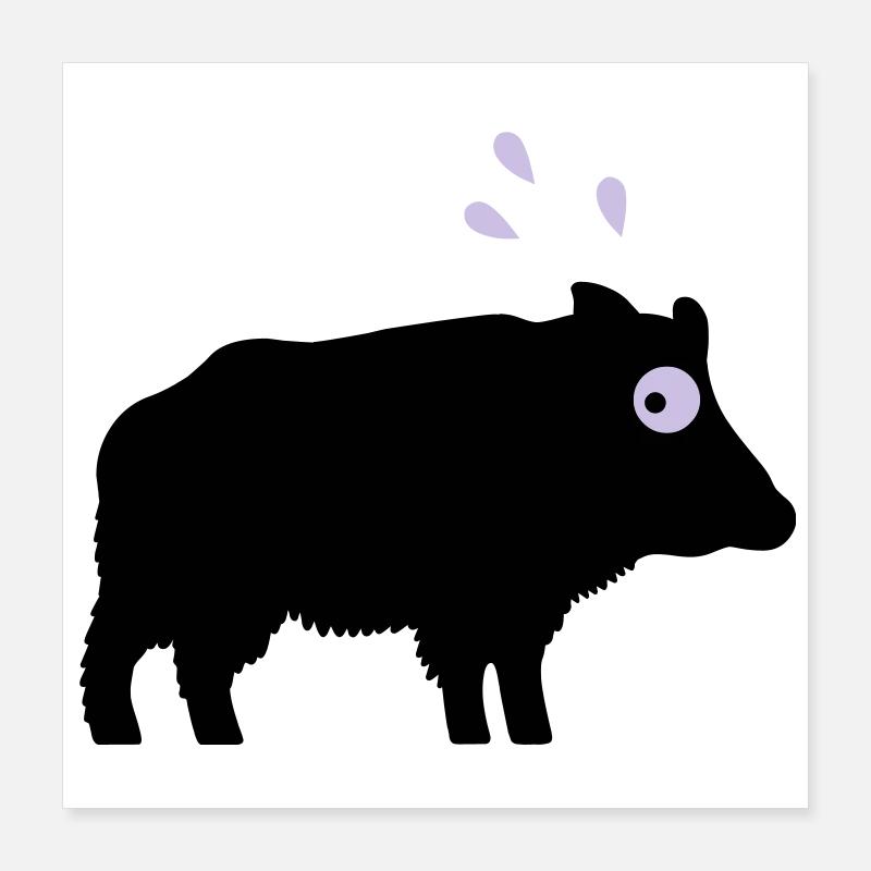 Angstschwitzendes Wildschwein Poster 40x40 cm