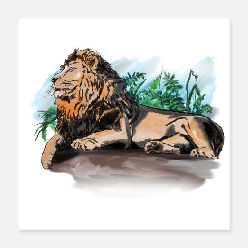 Lion Poster 16" x 16" (40x40 cm)