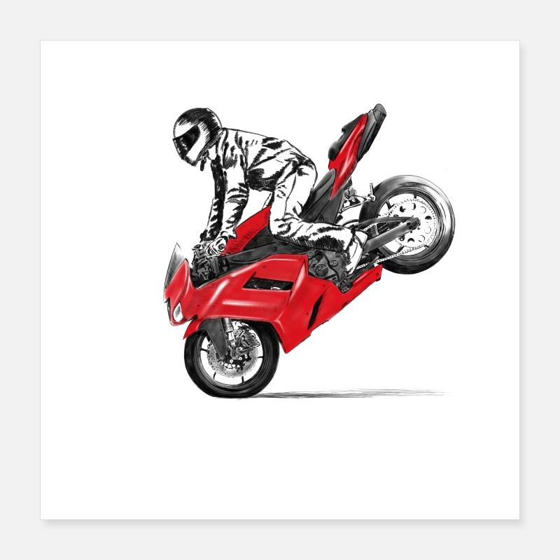 motorcycle stunt Poster 40 x 40 cm