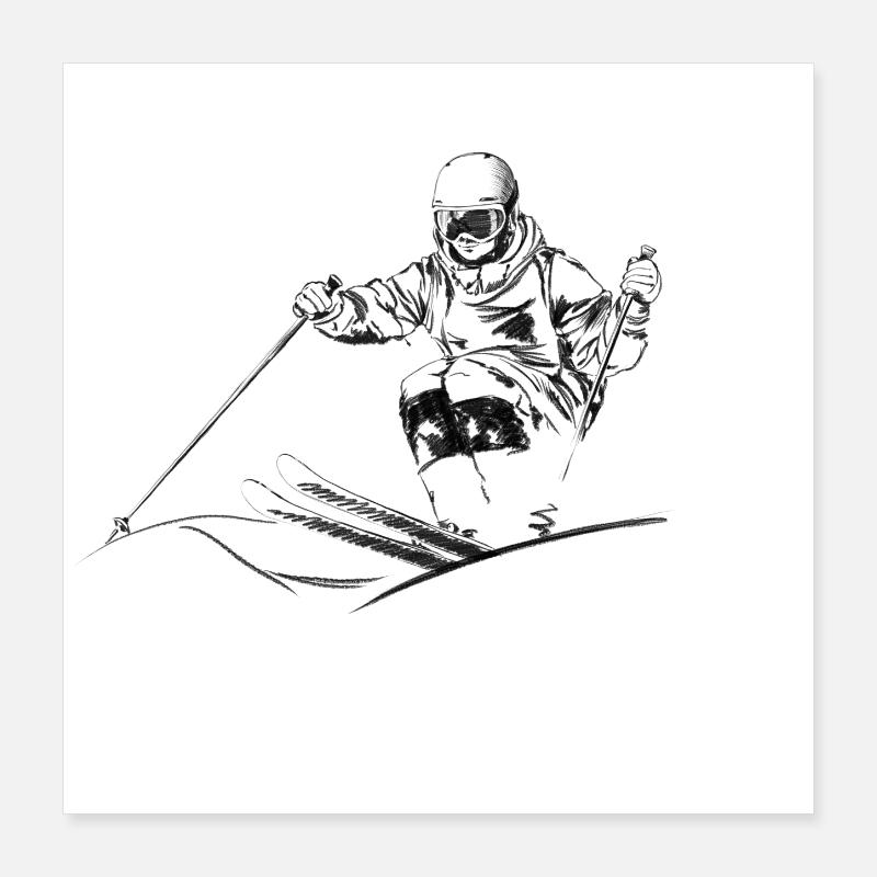 Mogul skiing Poster 40x40 cm