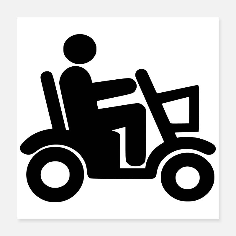 Scooter de mobilité, Fauteuil roulant, Roller, Handicapé # Poster 40 x 40 cm