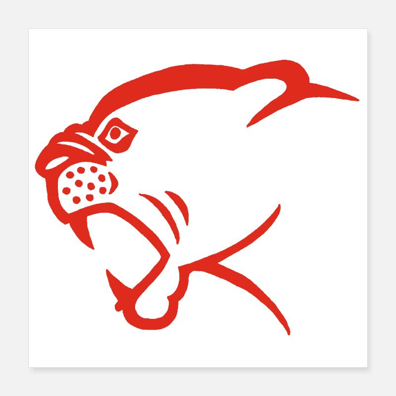 Red Panther Head Poster 16" x 16" (40x40 cm)