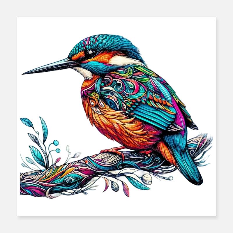 Eisvogel Poster 40x40 cm