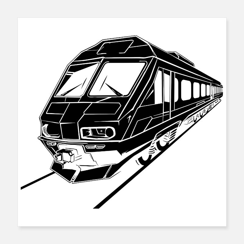 Graphismes de train Poster 40 x 40 cm