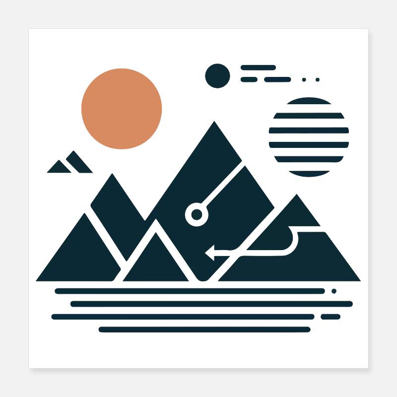 Gebirge Poster 40x40 cm
