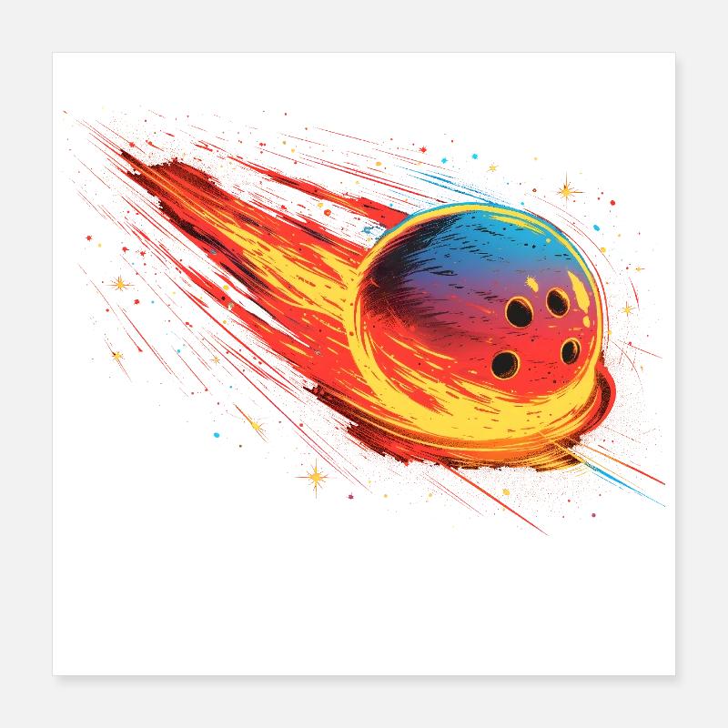Bowling Ball 90s Look Poster 16" x 16" (40x40 cm)