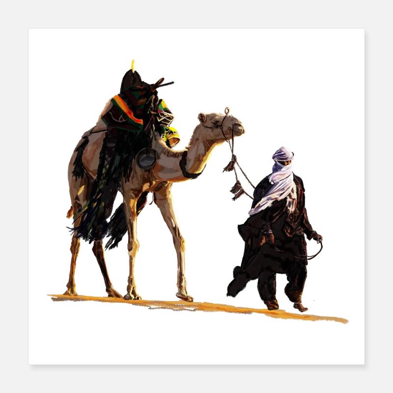 Beduin mit Kamel Poster 40x40 cm