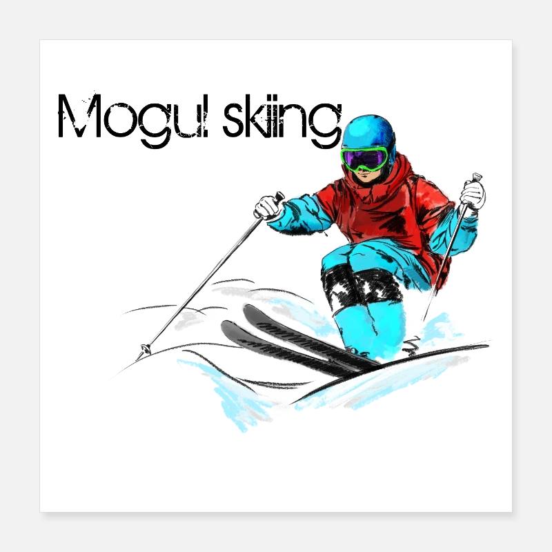 Ski de bosses Poster 40 x 40 cm