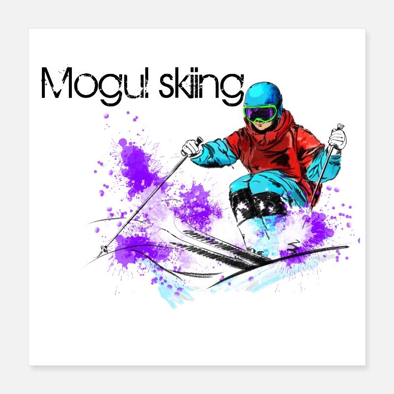 Ski de bosses Poster 40 x 40 cm