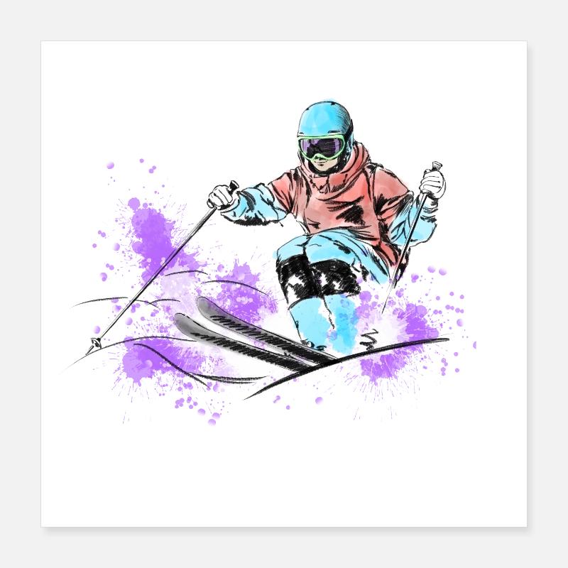 Ski de bosses Poster 40 x 40 cm