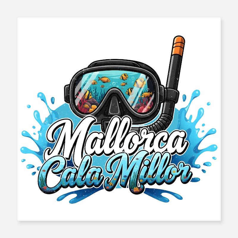 Plongée de rêve Cala Millor Poster 40 x 40 cm