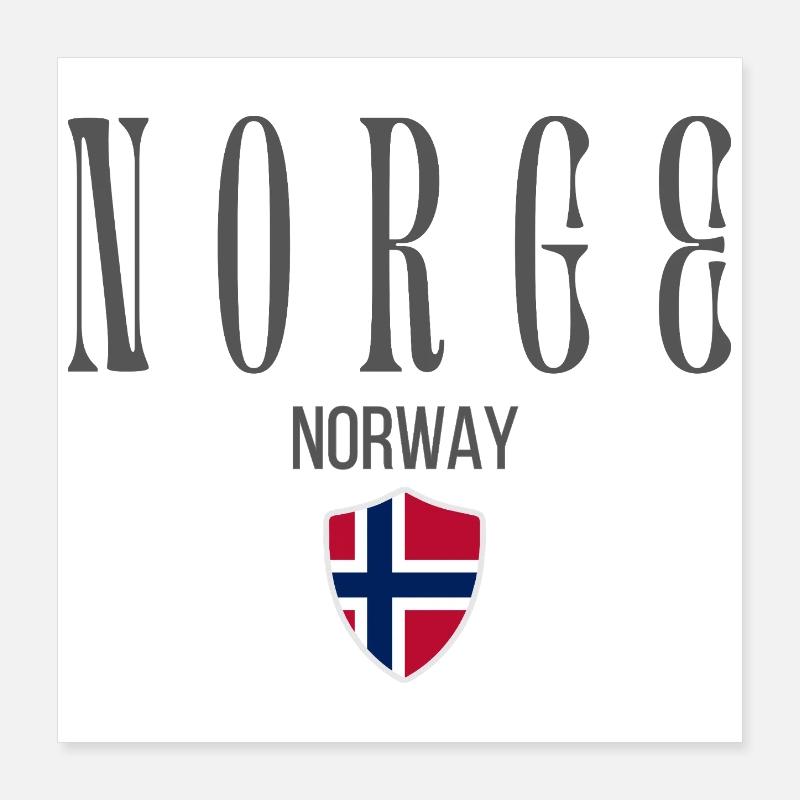 Norwegian pride, minimalist sleek design Poster 16" x 16" (40x40 cm)