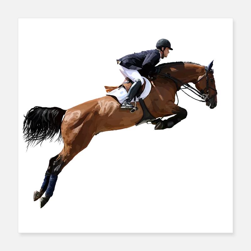 Cheval cabré en saut Poster 40 x 40 cm
