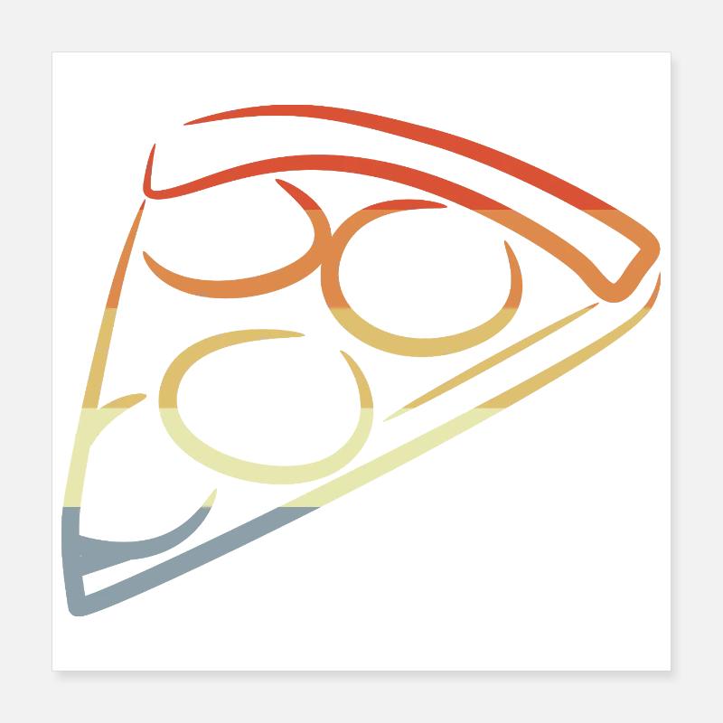 Pizza Look rétro Poster 40 x 40 cm