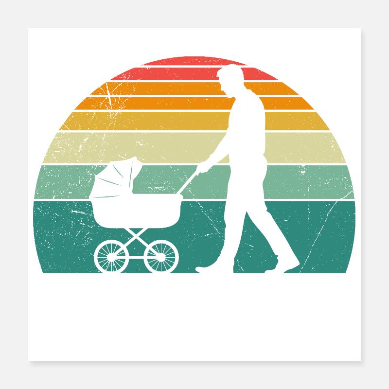 Bientôt papa ALORS JE ROULE JOYEUSEMENT Poster 40 x 40 cm