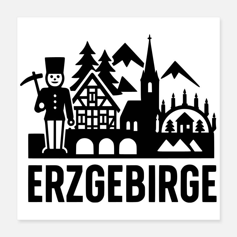 Typical Erzgebirge silhouette Poster 16" x 16" (40x40 cm)