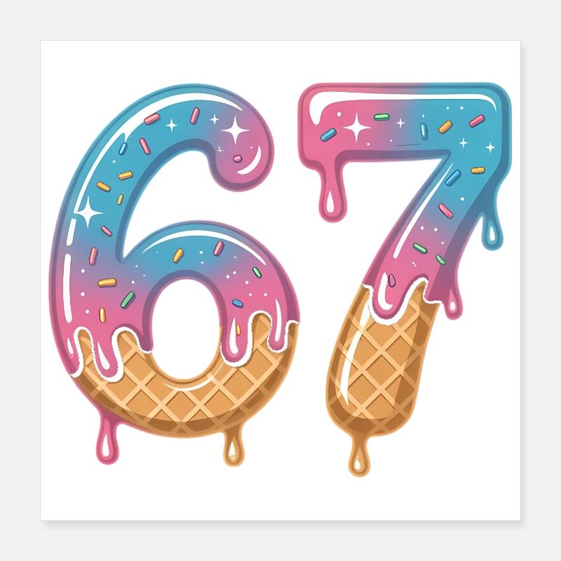 67 Eiscreme Tropfen Poster 16" x 16" (40x40 cm)
