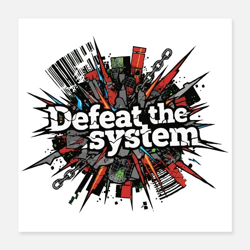 Besiege das System: Rebellen-Burst Poster 40x40 cm